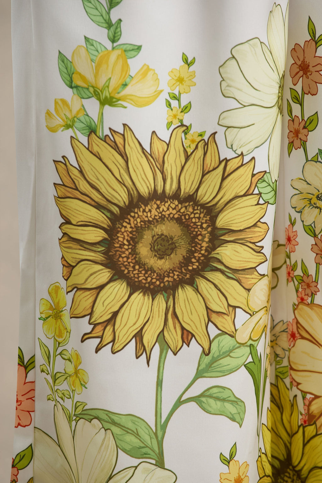 Louise | Sunflower Print Wide-Leg Trousers