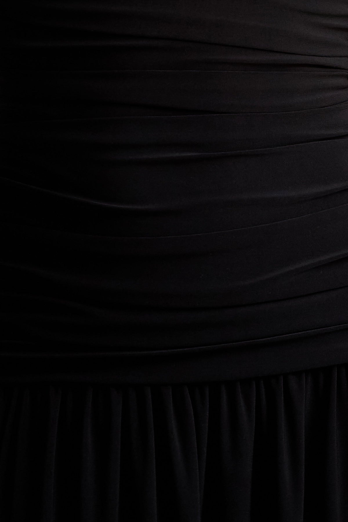 Aniyah | Black High-Neck Maxi Dress With Ruched Detailing