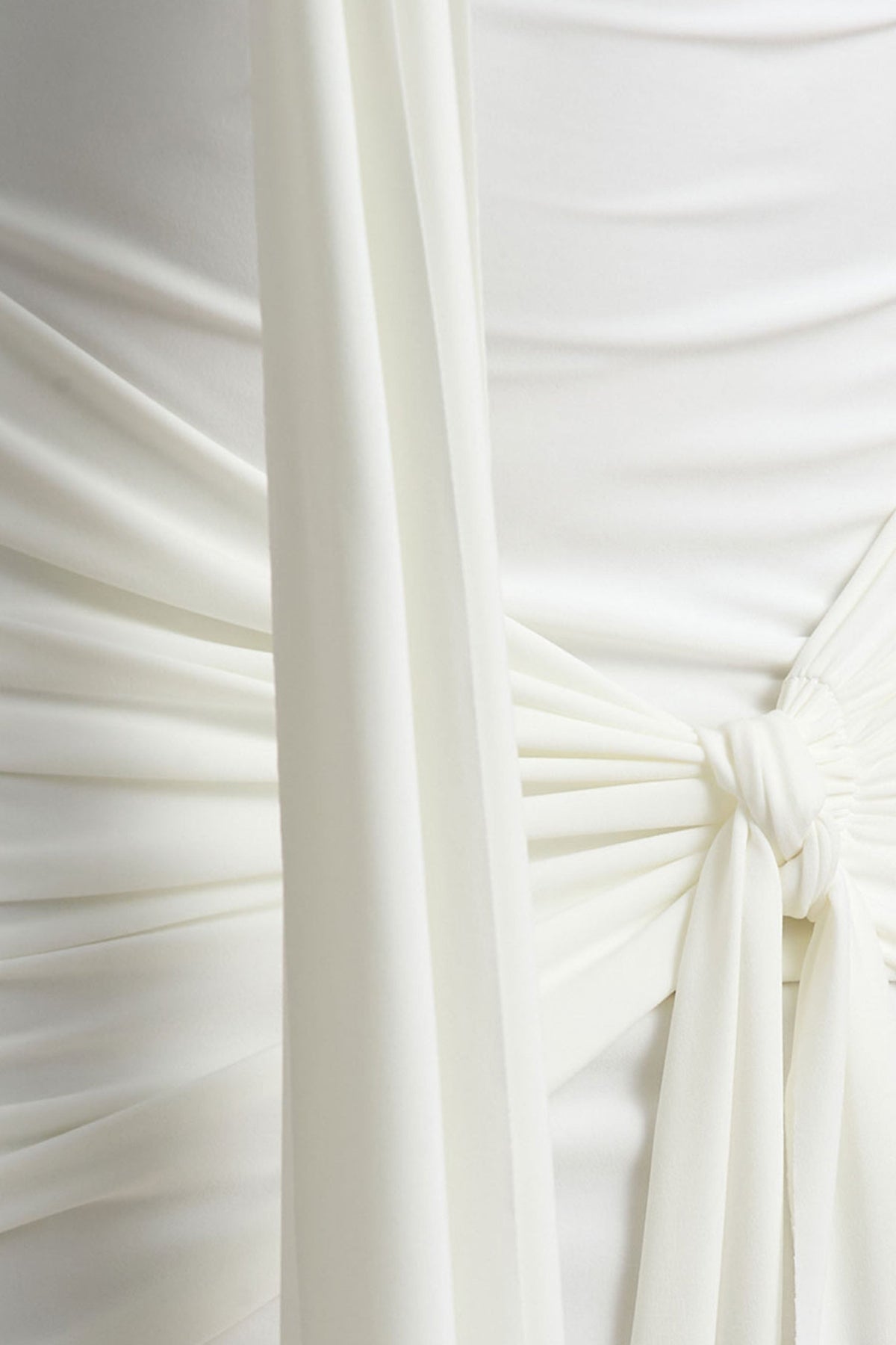 Essie | White Bardot Wrap Mini Dress With Sash Detail