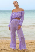 Fantini | Lilac Broidery Wide-Leg Trousers