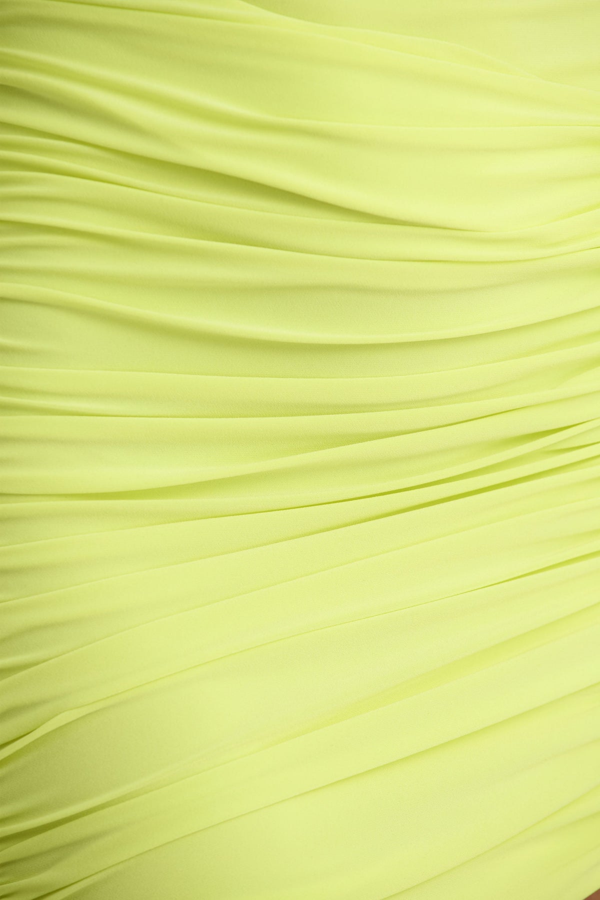 Marci | Lime Green Asymmetric Ruched Mini Dress With Sash