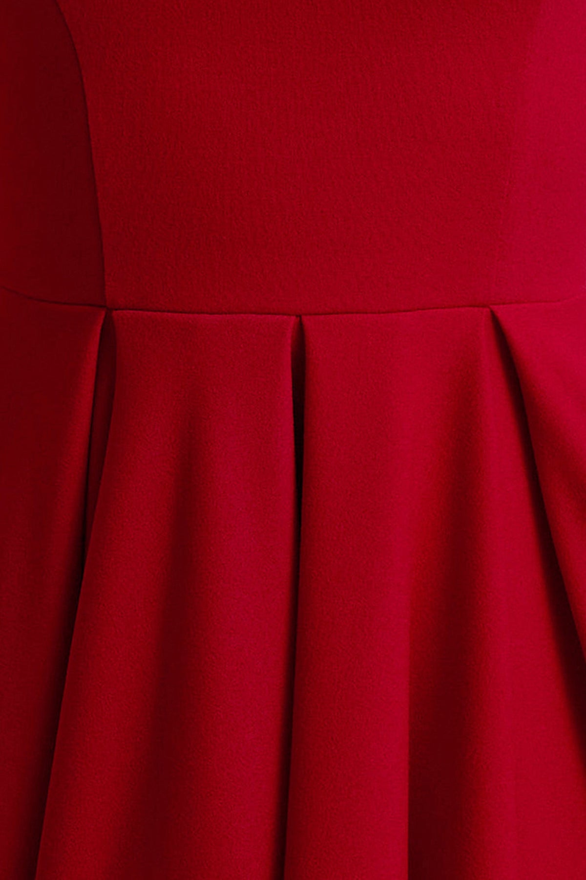 Parina | Red Strappy Volume-Hem Midi Dress