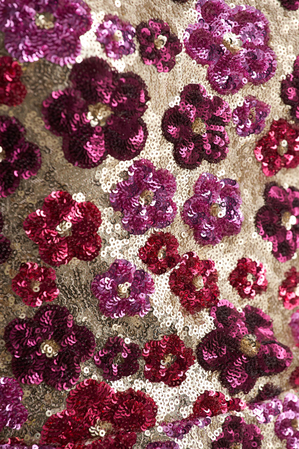 Eira | Pink Floral Embellished Sequin Crew-Neck Mini Dress