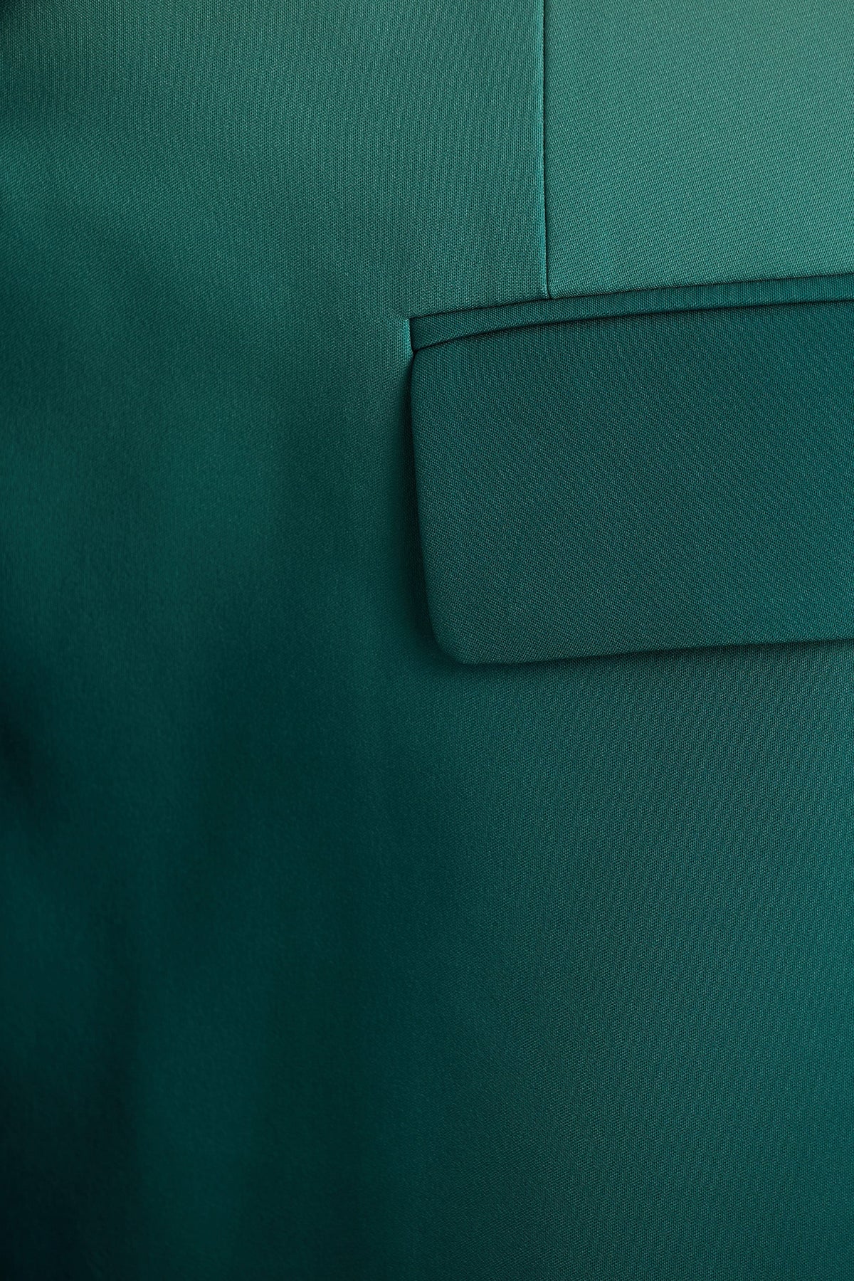 Enya | Emerald Ombre Plunge-Neck Satin Blazer